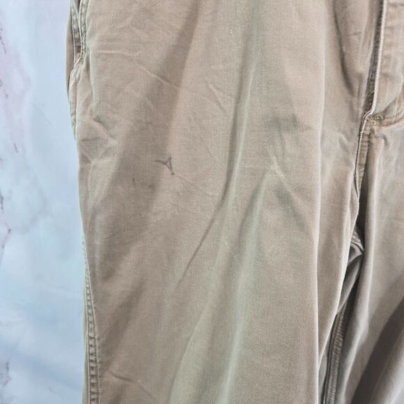 Carhartt Pants Mens 44 X 32 Khaki Tan Canvas Straight Chino Relaxed Fit Brown - Picture 9 of 13